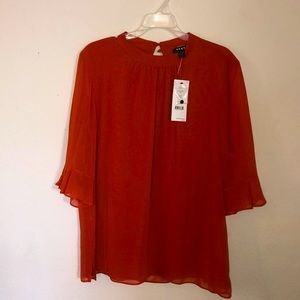 Orange Short Sleeve Top DKNY